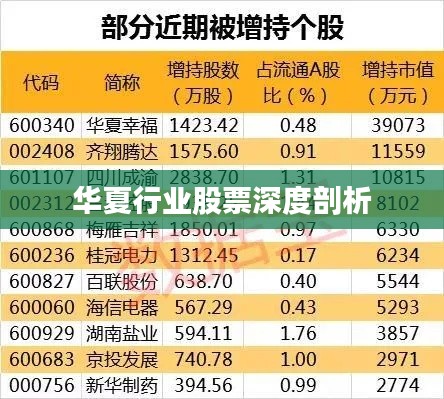 華夏行業(yè)股票深度剖析